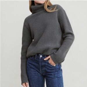 Jenni Kayne 100% Cashmere Turtleneck, size XS, Storm Grey